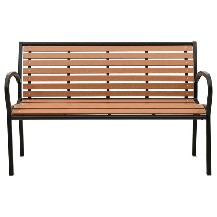 Garden Bench Black And Brown 116 Cm Steel Wpc Tokpik