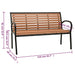 Garden Bench Black And Brown 116 Cm Steel Wpc Tokpik