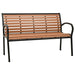 Garden Bench Black And Brown 116 Cm Steel Wpc Tokpik