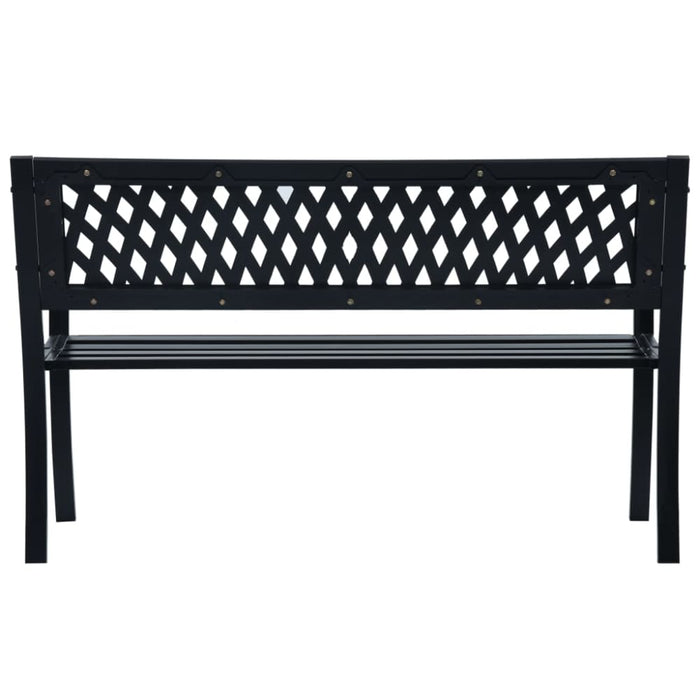 Garden Bench Black Steel Aikat