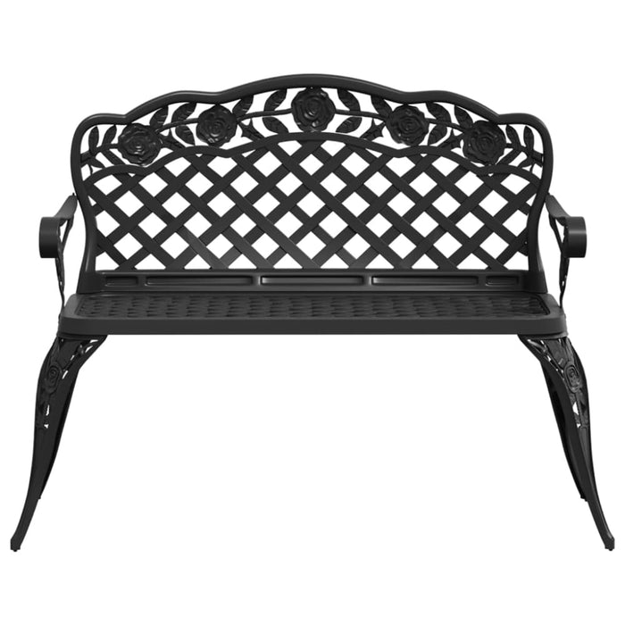 Garden Bench Cast Aluminium Black Toiiaa