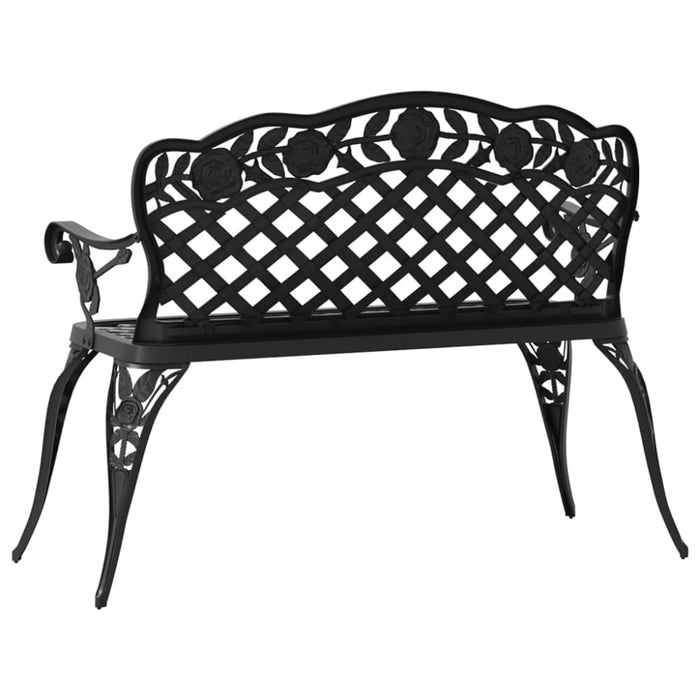 Garden Bench Cast Aluminium Black Toiiaa