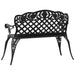 Garden Bench Cast Aluminium Black Toiiaa