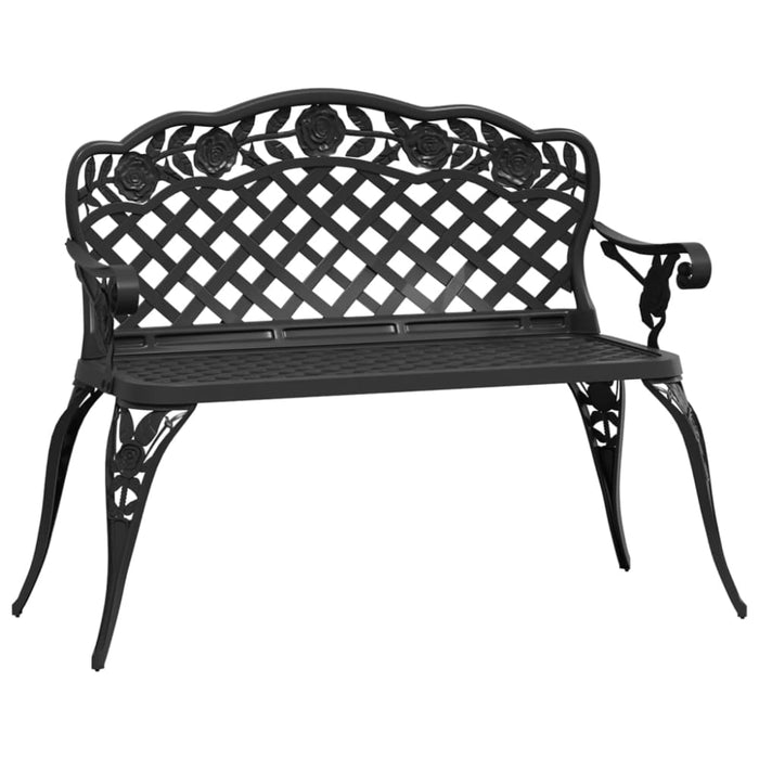 Garden Bench Cast Aluminium Black Toiiaa