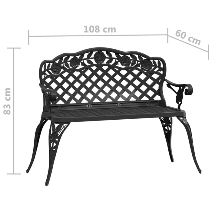 Garden Bench Cast Aluminium Black Toiiaa