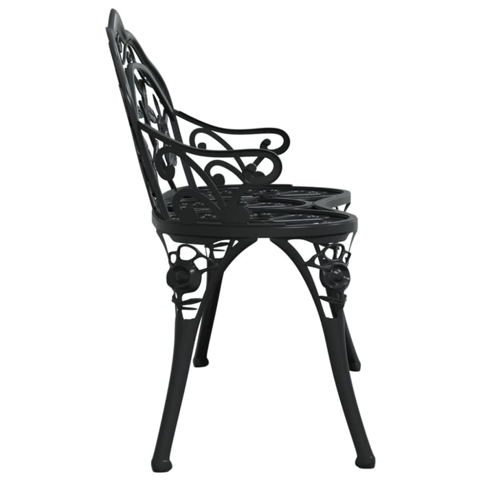 Garden Bench Cast Aluminium Black Toiiab