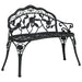 Garden Bench Cast Aluminium Black Toiiab