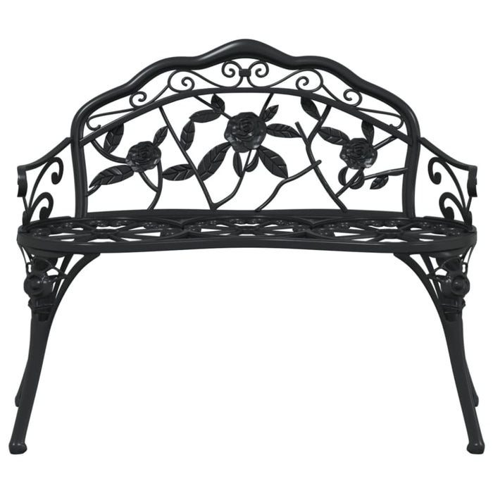 Garden Bench Cast Aluminium Black Toiiab