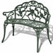 Garden Bench Cast Aluminium Green Axoll