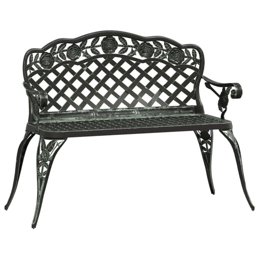 Garden Bench Cast Aluminium Green Toiiao