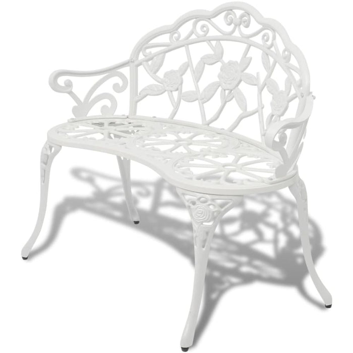 Garden Bench Cast Aluminium White Axoli