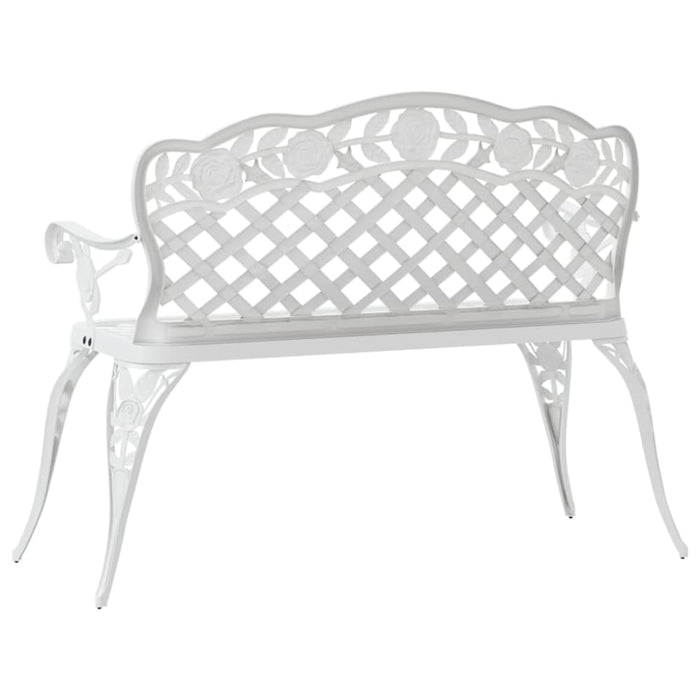 Garden Bench Cast Aluminium White Toiiax