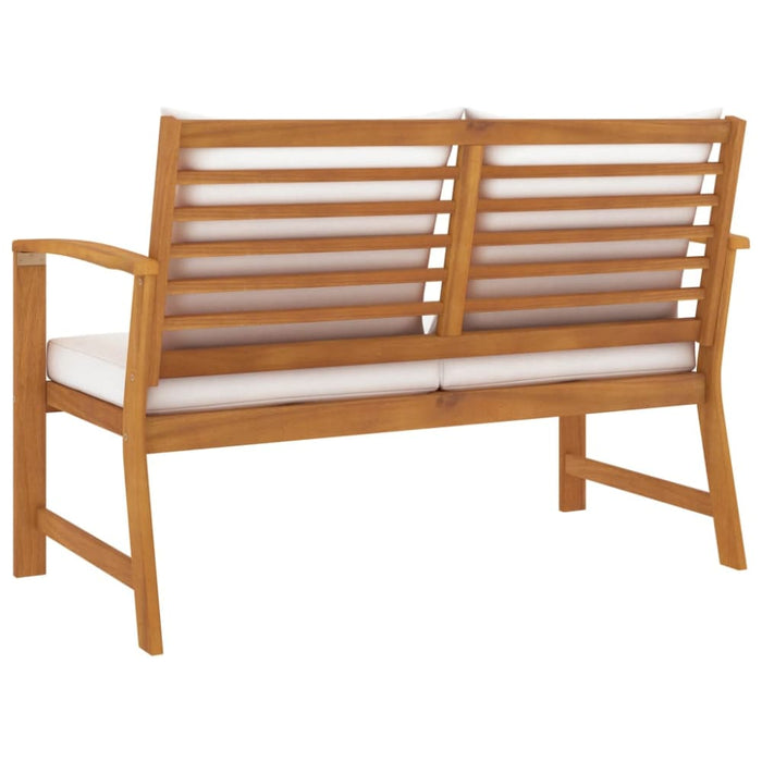 Garden Bench With Cream Cushion Solid Acacia Wood Toonxk