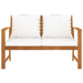 Garden Bench With Cream Cushion Solid Acacia Wood Toonxk