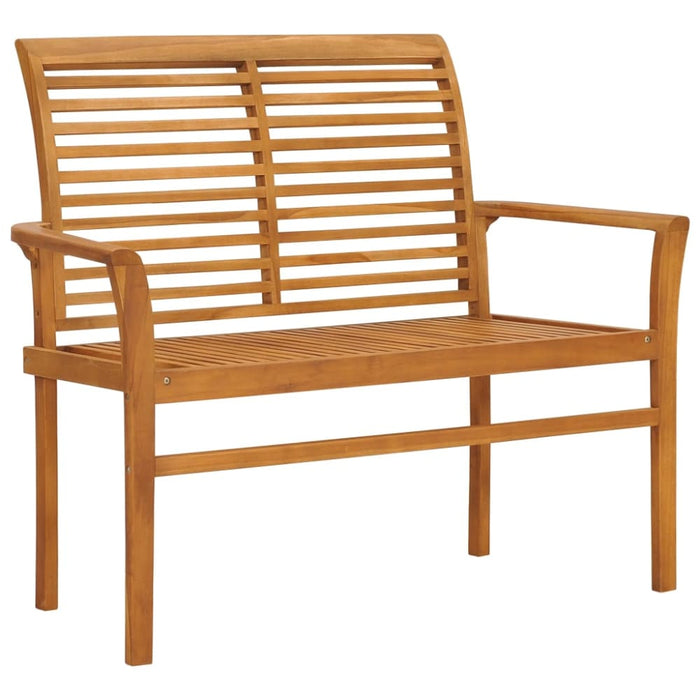 Garden Bench With Cream Cushion Solid Teak Wood Tblxlpo