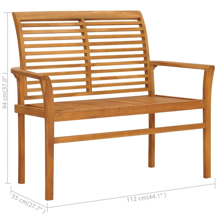 Garden Bench With Cream Cushion Solid Teak Wood Tblxlpo