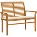 Garden Bench With Cream Cushion Solid Teak Wood Tblxlpo