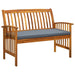 Garden Bench With Cushion 119 Cm Solid Acacia Wood Toxott