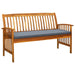 Garden Bench With Cushion 147 Cm Solid Acacia Wood Toxotp