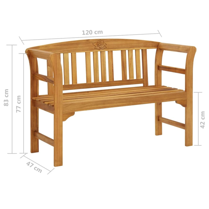 Garden Bench With Cushion Solid Acacia Wood Tblatbb