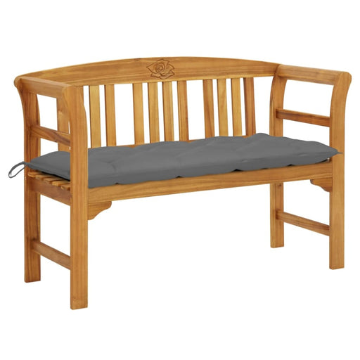 Garden Bench With Cushion Solid Acacia Wood Tblatbk