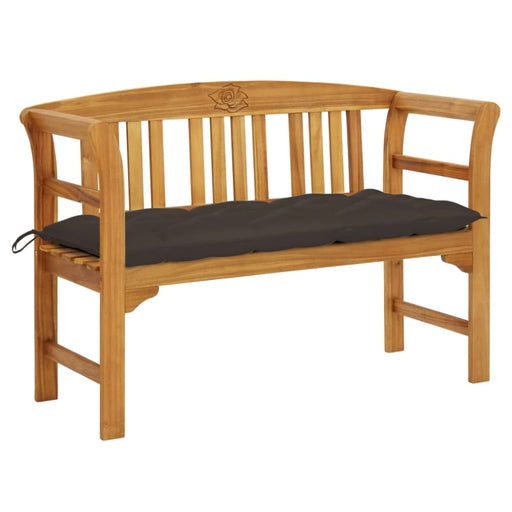 Garden Bench With Cushion Solid Acacia Wood Tblatol