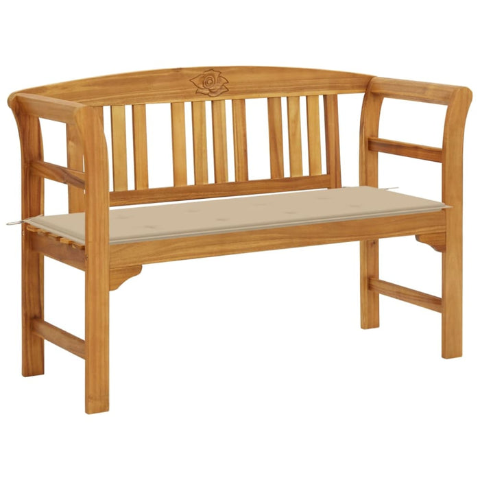 Garden Bench With Cushion Solid Acacia Wood Tblaxkl