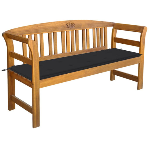 Garden Bench With Cushion Solid Acacia Wood Tblaxll