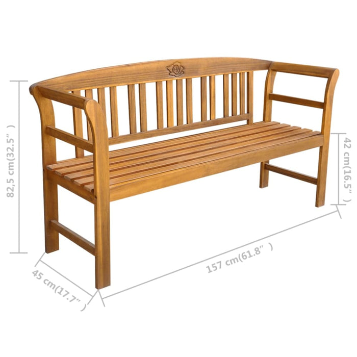 Garden Bench With Cushion Solid Acacia Wood Tblaxna