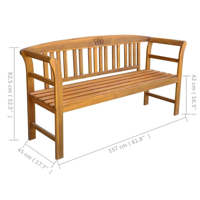 Garden Bench With Cushion Solid Acacia Wood Tblaxnk