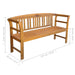 Garden Bench With Cushion Solid Acacia Wood Tblaxnn