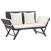 Garden Bench With Cushions Black Poly Rattan Alxtb