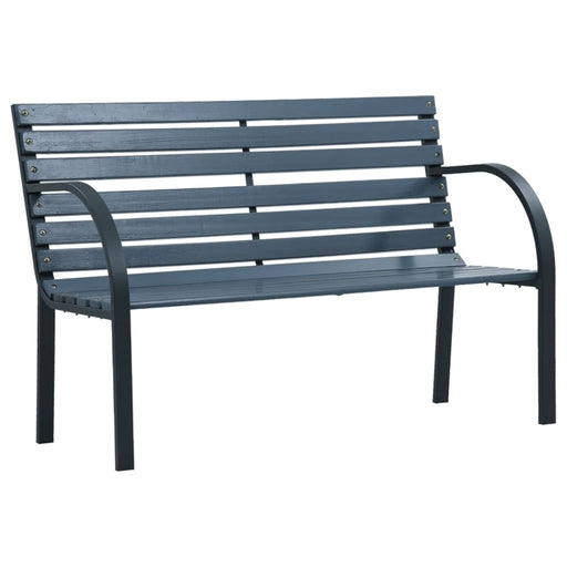 Garden Bench Grey 112 Cm Solid Wood Fir Tokpia