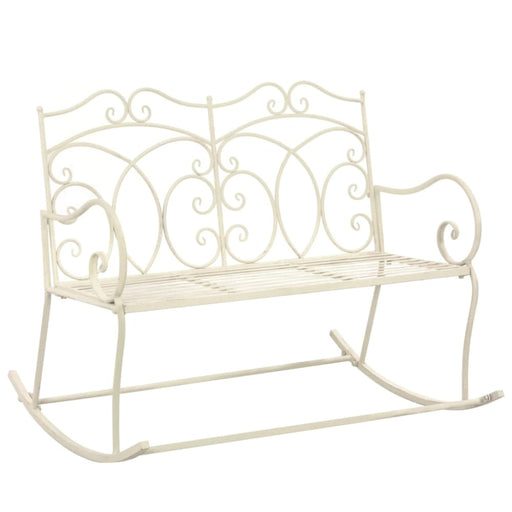 Garden Bench Iron Antique White Apatl