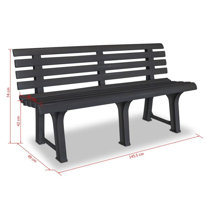 Garden Bench Plastic Anthracite Atpnp