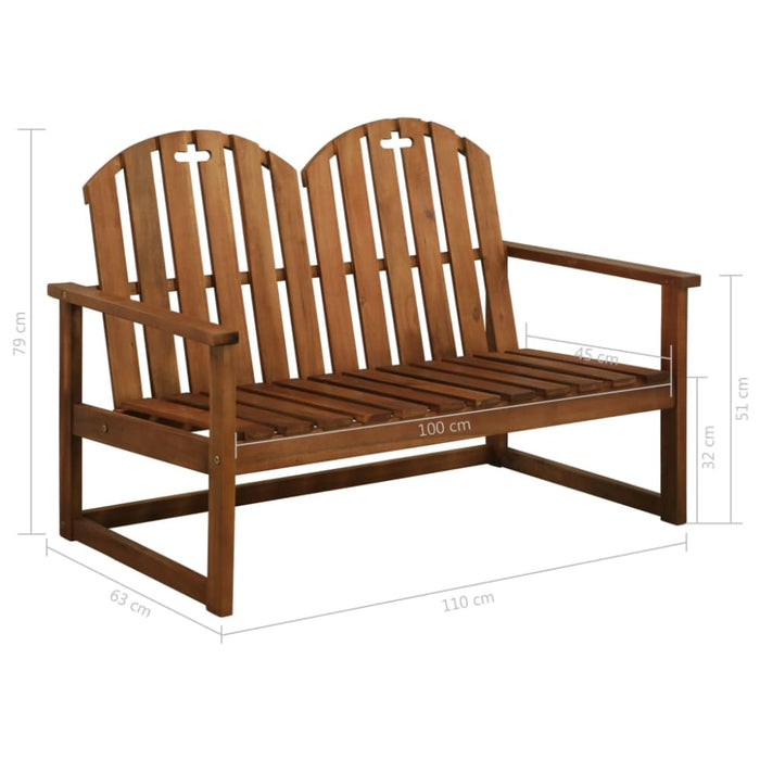 Garden Bench Solid Acacia Wood Aabta