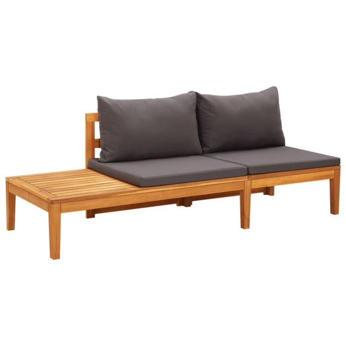 Garden Bench With Table Dark Grey Cushions Solid Acacia