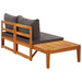 Garden Bench With Table Dark Grey Cushions Solid Acacia