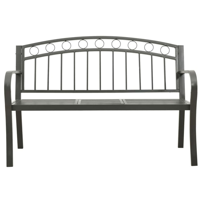 Garden Bench With Table Grey 120 Cm Steel Tokpnp