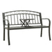 Garden Bench With Table Grey 120 Cm Steel Tokpnp