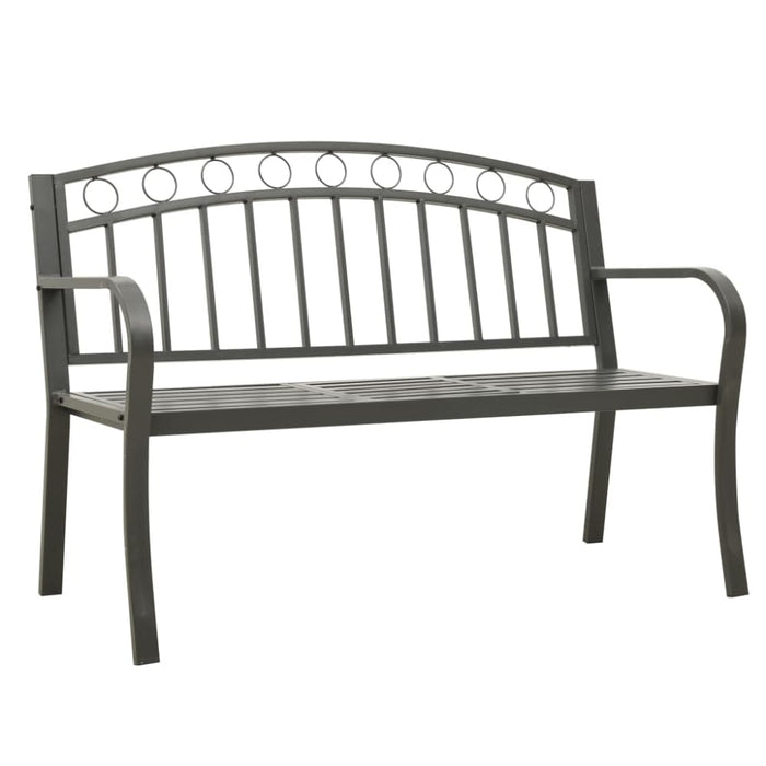 Garden Bench With Table Grey 120 Cm Steel Tokpnp