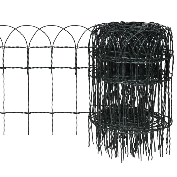 Garden Border Fence Powder-coated Iron 10x0.4 m Oaobio