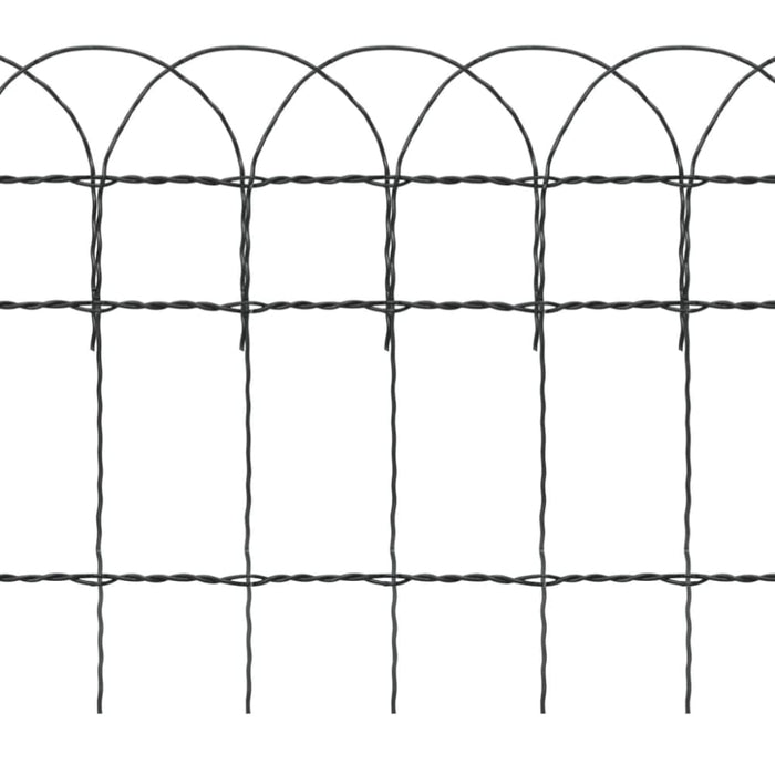 Garden Border Fence Powder-coated Iron 10x0.4 m Oaobio