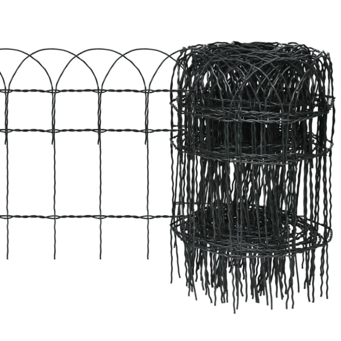 Garden Border Fence Powder-coated Iron 25x0.4 m Oaobix