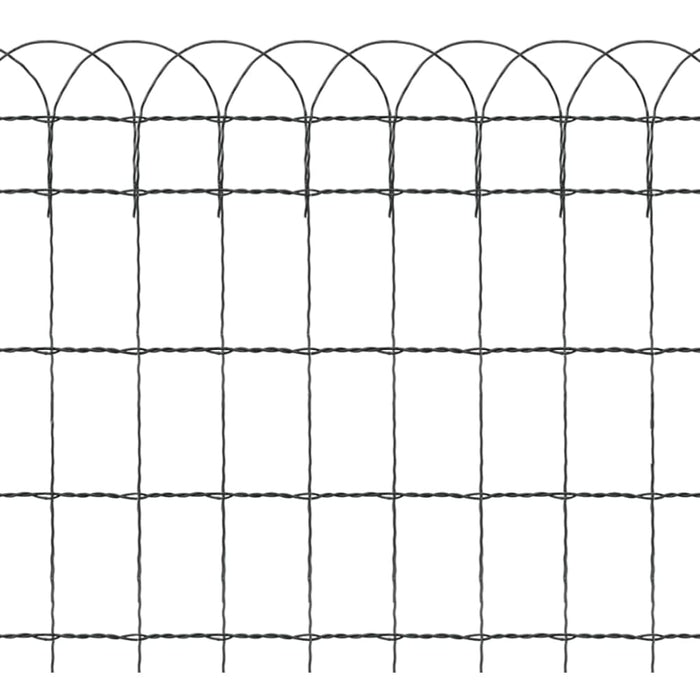 Garden Border Fence Powder-coated Iron 25x0.65 m Oaobia