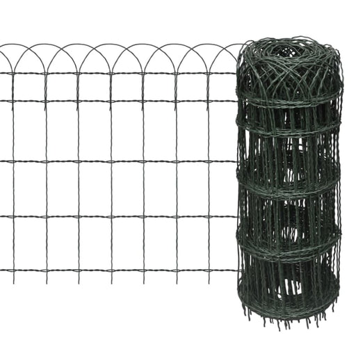 Garden Border Fence Powder-coated Iron 25x0.65 m Oaobia