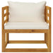 Garden Chair With Cream Cushions Solid Acacia Wood Toonln