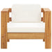 Garden Chair With Cushion Cream Solid Acacia Wood Aixix