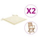 Garden Chair Cushions 2 Pcs Cream 40x40x3 Cm Fabric Toabbl