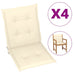 Garden Chair Cushions 4 Pcs Cream 100x50x3 Cm Aippt